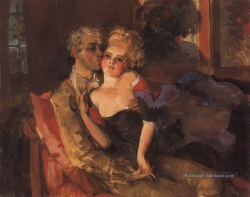 amoureux soir 1910 Konstantin Somov Peinture à l'huile
